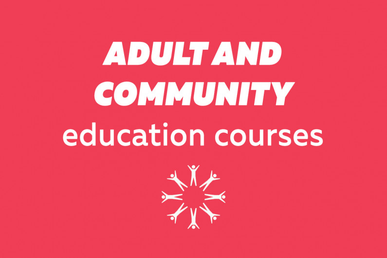 Text reads "Adult and community education courses"