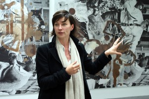 Anne Pontegine explaining a work of art